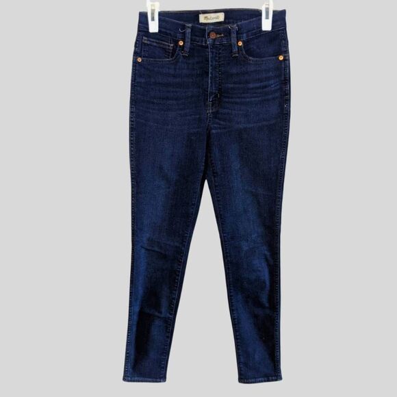 Madewell Denim - Madewell 10" High Rise Skinny Jeans Size 26 Dark Wash Stretch Denim
